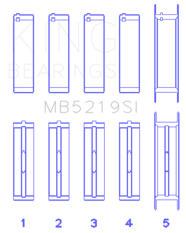 King Engine Bearings King 91-92 281CI 4.6L V8 Romeo with Cast Iron Block SOHC 16 Valves (Size STD) Main Bearing Set