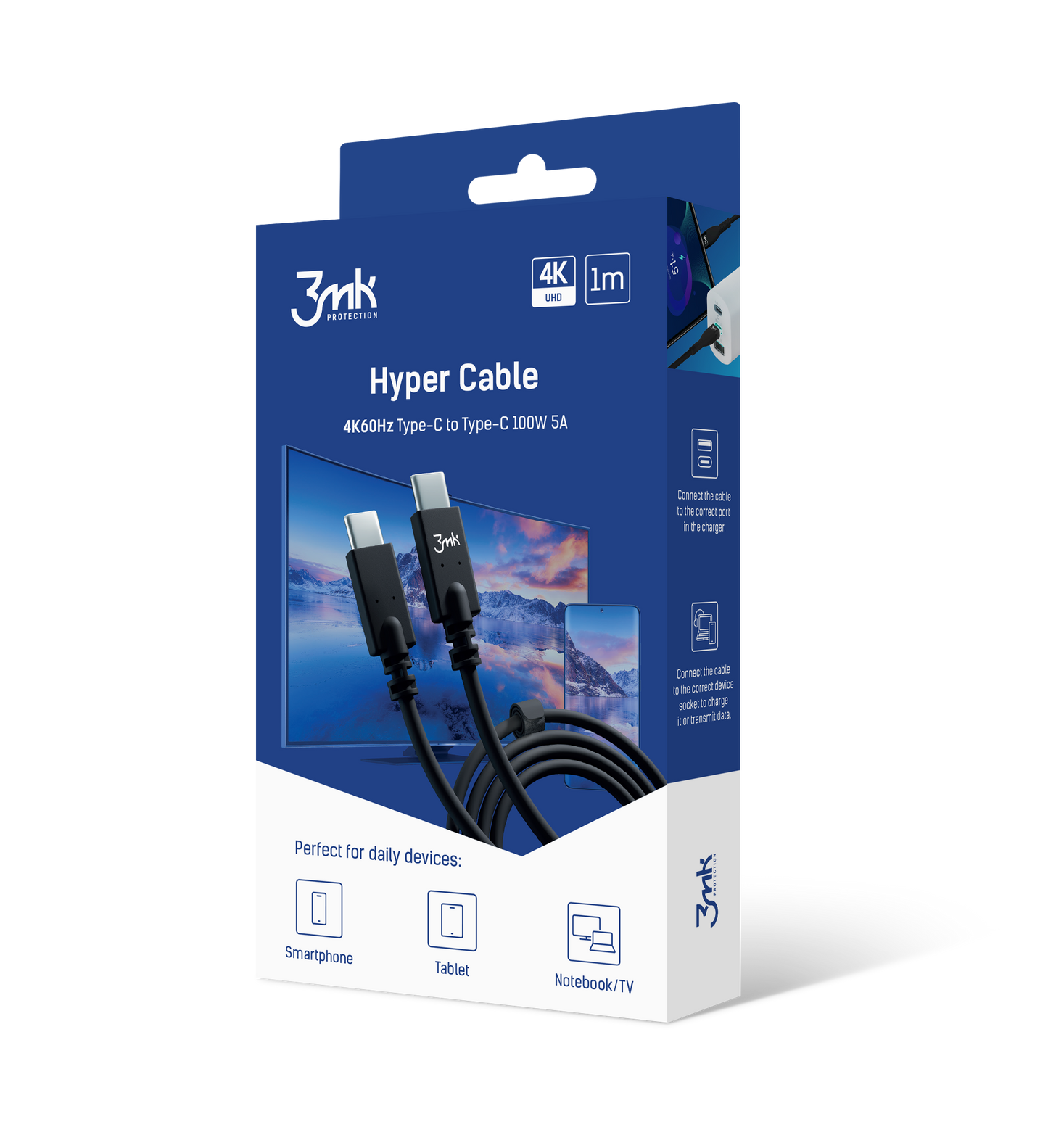 3mk Hyper Cable 4k60Hz 1m 100W USB-C/USB-C
