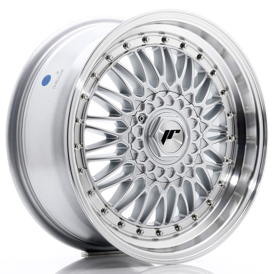 JR Wheels JR91775XX2074SS - JR9 17x7,5 ET20-35 BLANK Silver w/ Machined Lip+Silver Rivets