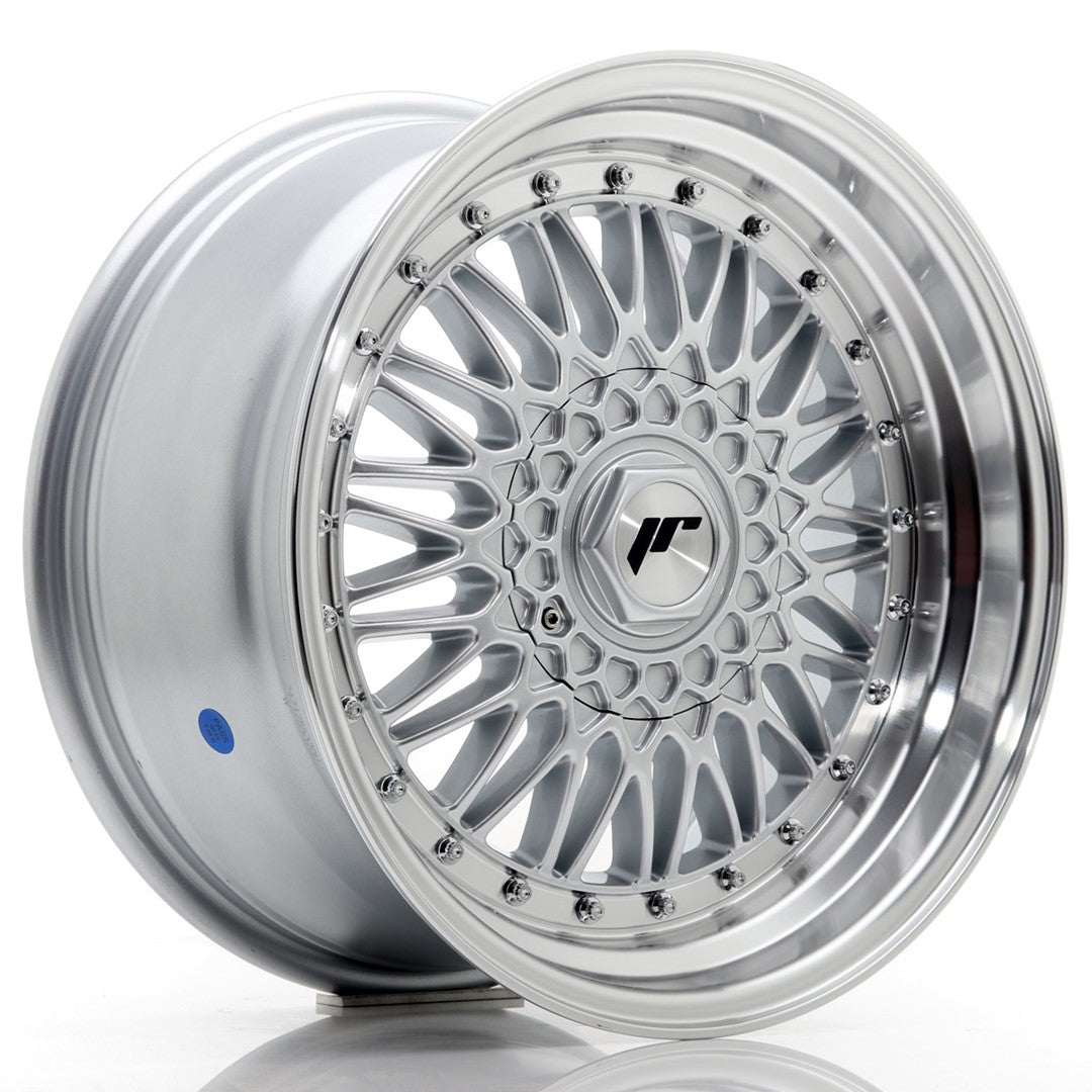 JR Wheels JR91785XX2074SS - JR9 17x8,5 ET20-35 BLANK Silver w/ Machined Lip+Silver Rivets