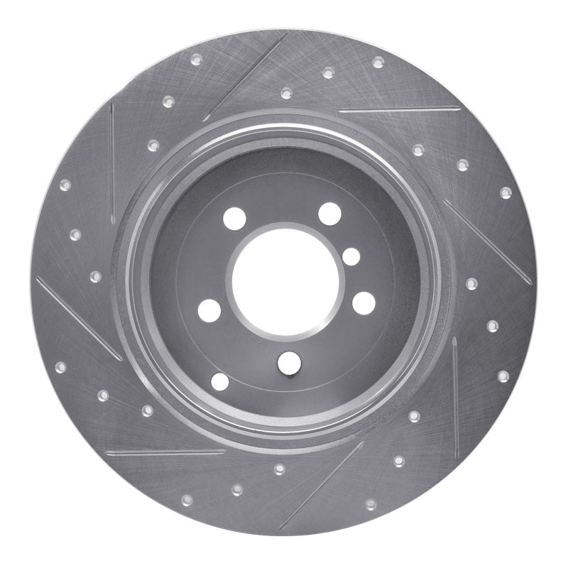 R1 Concepts R1 03-05 Land Rover Range Rover Rear Right Drilled & Slotted Silver Brake Rotor