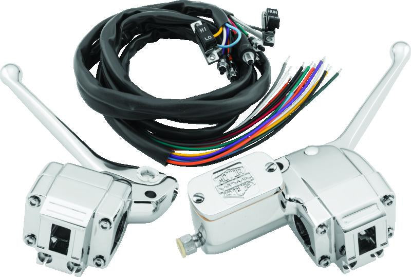 Bikers Choice 72-81 FLH/FX Chrome Handlebar Control Kit W/Black Switches