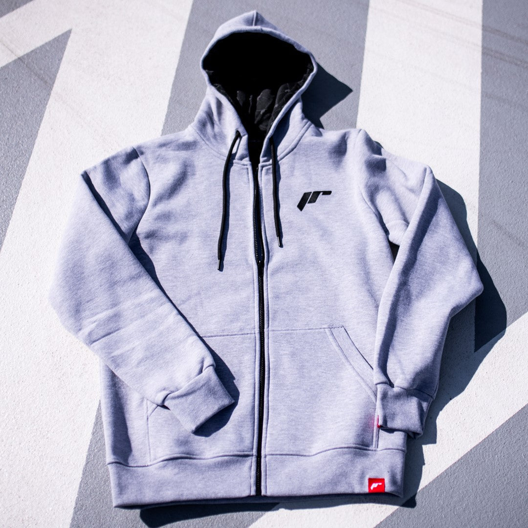 JR Wheels HOODIE-UJRLOGOLG-M JR Unisex Zip Hoodie Logo Light Grey Size M