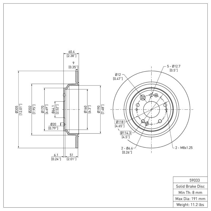 DFC 10-15 Honda Crosstour Rear Brake Rotor