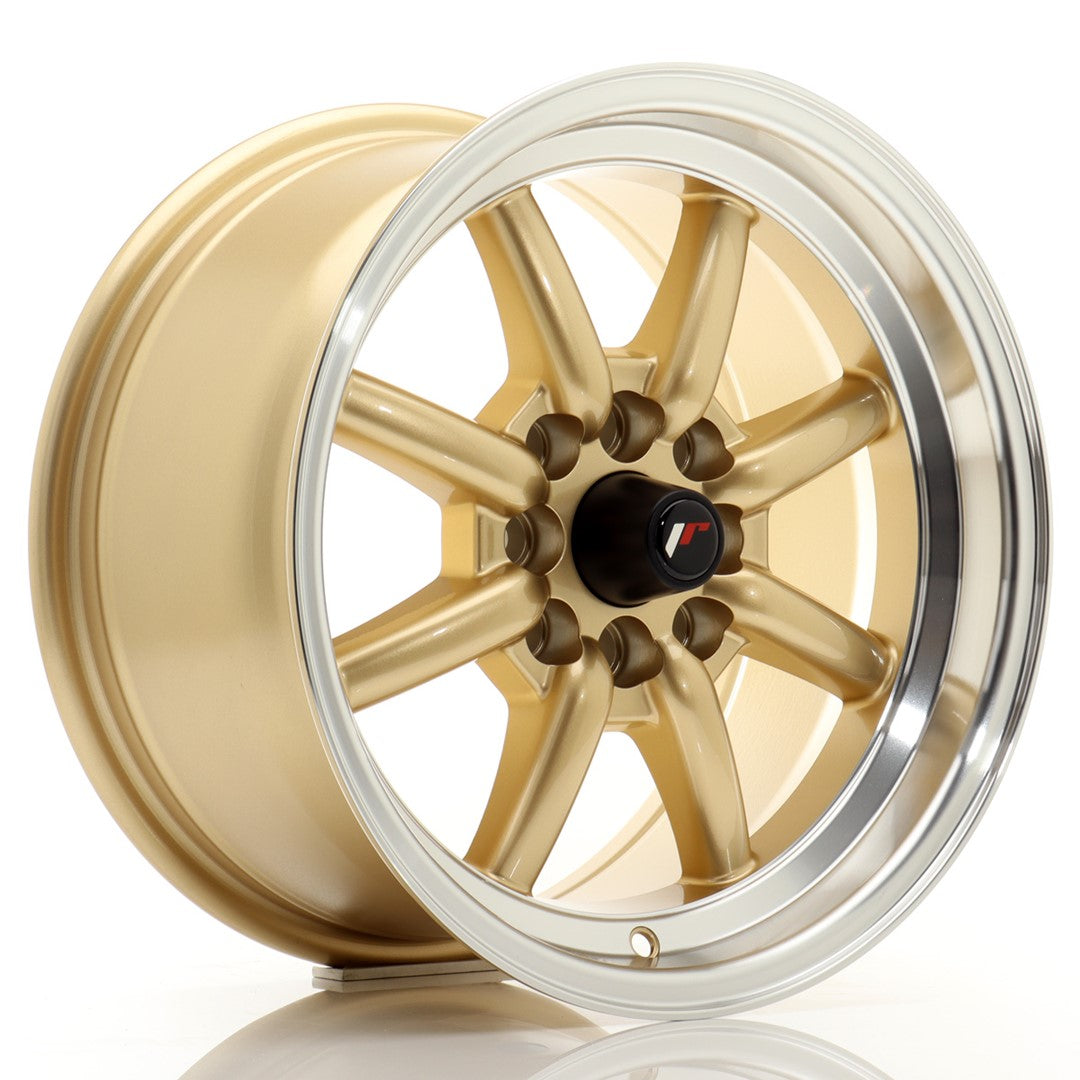 JR Wheels JR19158042073GDL - JR19 15x8 ET20 4x100/114 Gold w/ Machined Lip
