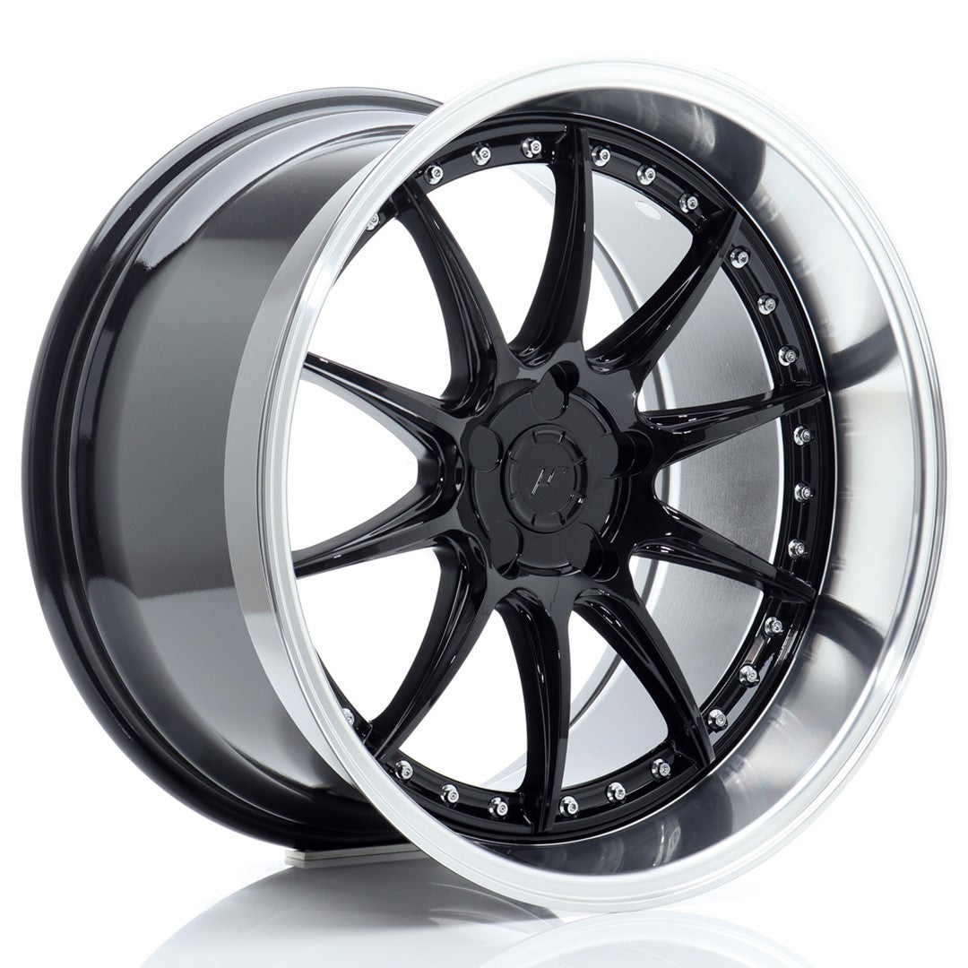 JR Wheels JR4119115X1272GBL JR Wheels JR41 19x11 ET12-25 5H BLANK Gloss Black w/ Machined Lip