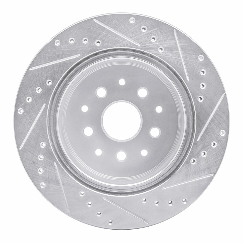 R1 Concepts R1 93-98 Toyota Supra Rear Left Drilled & Slotted Silver Brake Rotor