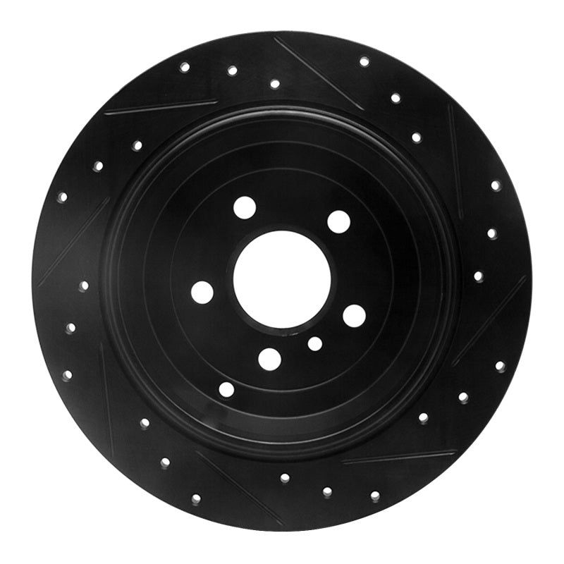 R1 Concepts R1 06-12 Mercedes-Benz R320 Rear Left Drilled & Slotted Black Brake Rotor