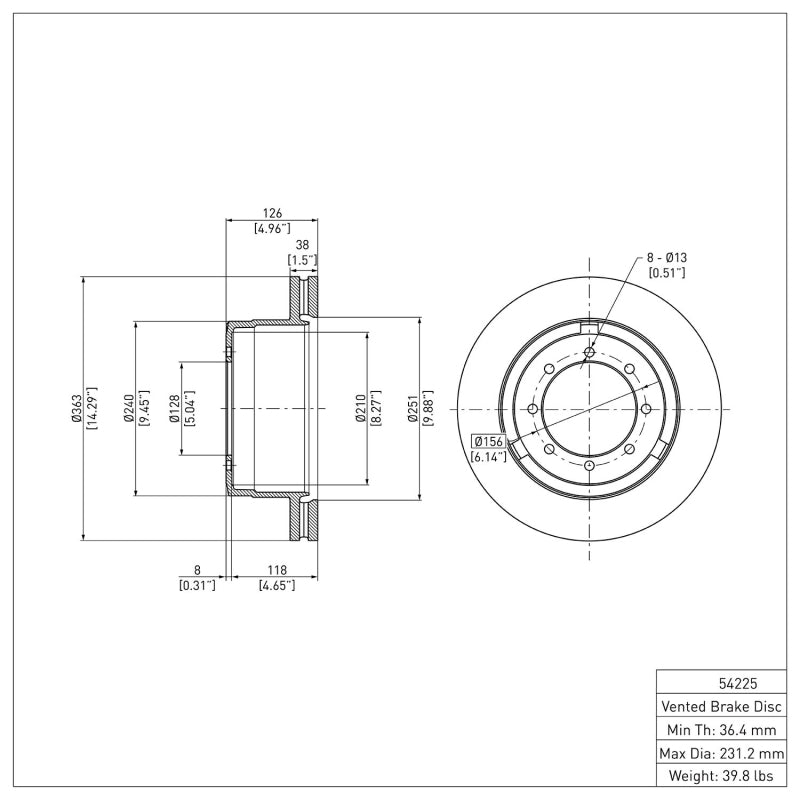 DFC 11-22 Ford F-350 Super Duty 4WD Rear GeoSPEC Coated Rotor