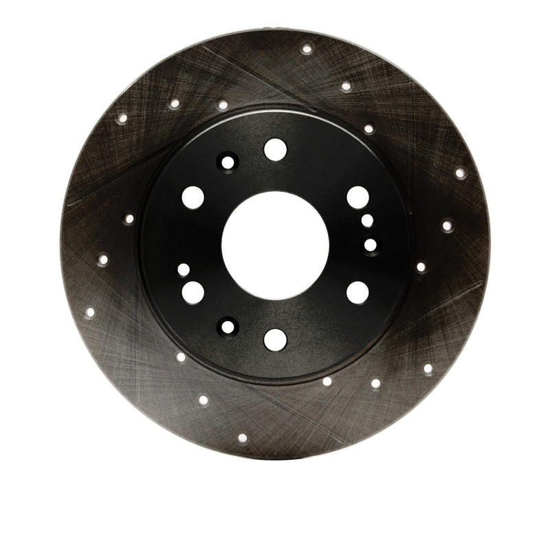 R1 Concepts R1 05-20 Cadillac Escalade EXT Front Right Drilled & Slotted Black Brake Rotor