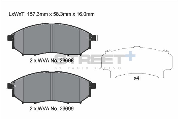 PAGID Racing T8040SP2001 STREET+ Brake Pads