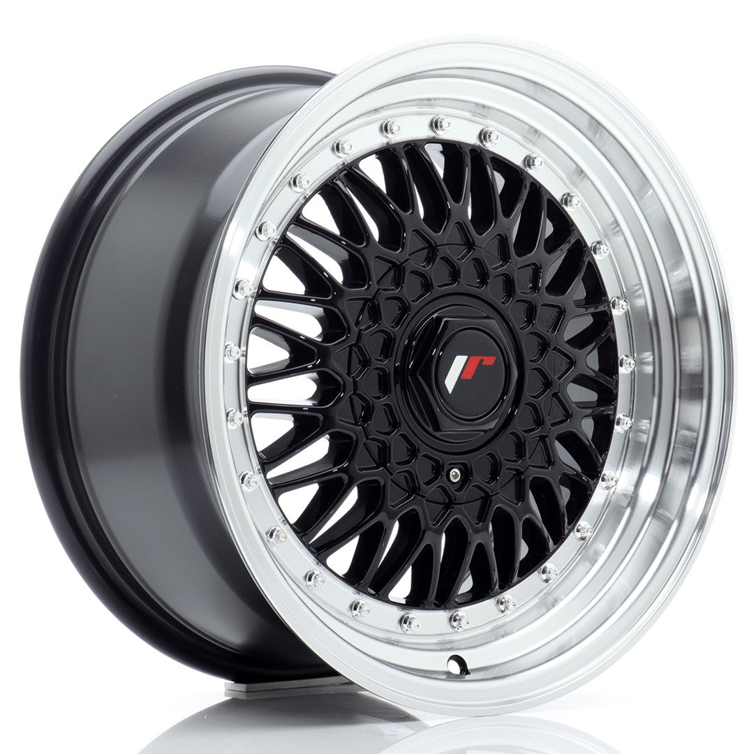 JR Wheels JR91680XX2567GB - JR9 16x8 ET25 BLANK Gloss Black w/ Machined Lip
