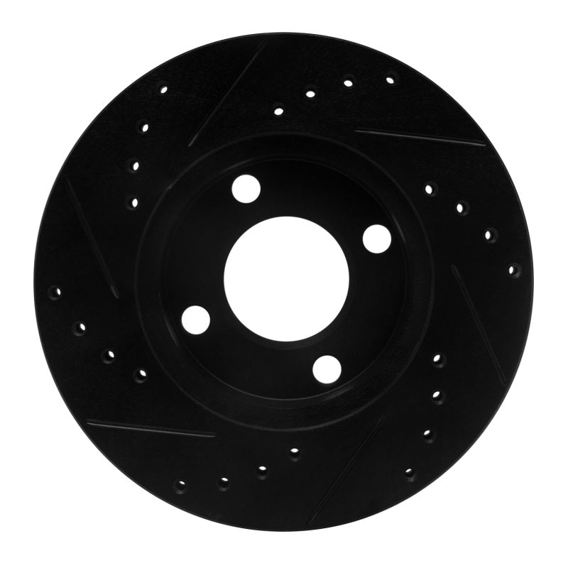 R1 Concepts R1 90-91 Audi 90 Quattro Front Right Drilled & Slotted Black Brake Rotor