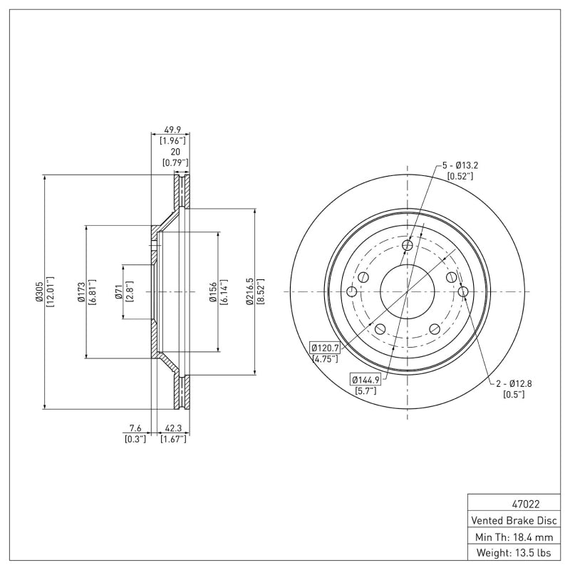 DFC 88-96 Chevrolet Corvette Rear Brake Rotor