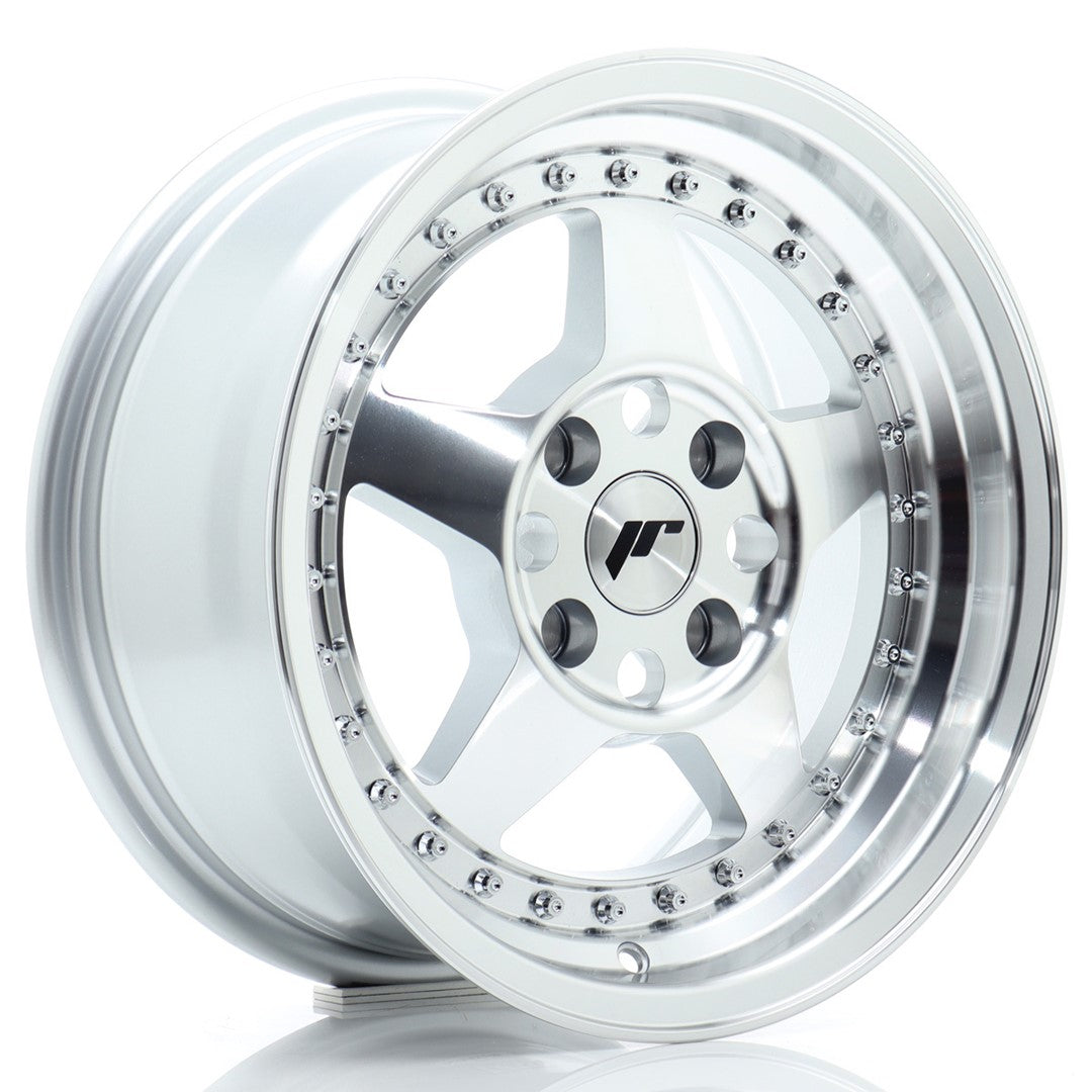 JR Wheels JR615704H2567SM1 - JR6 15x7 ET25 4x100 Silver Machined Face