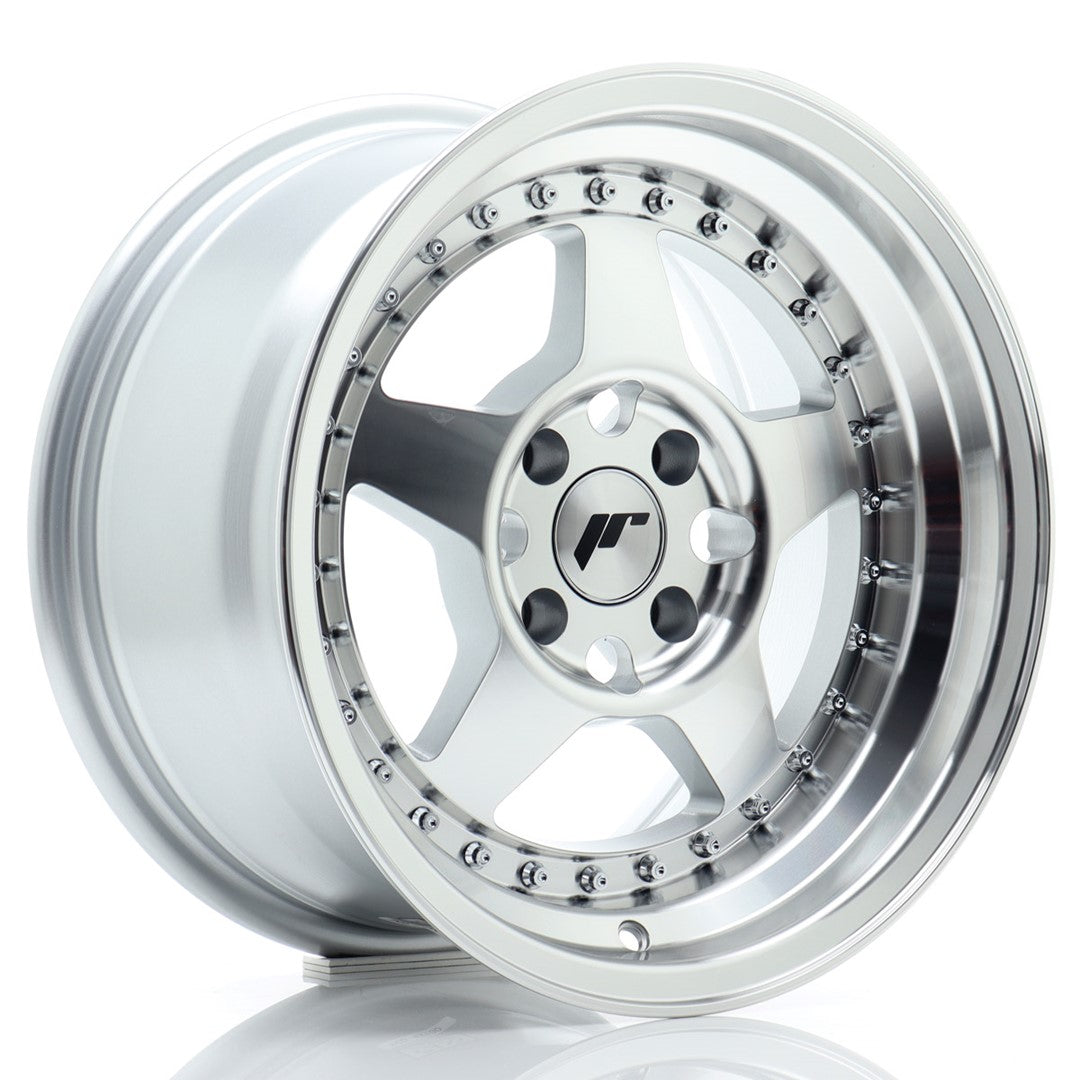 JR Wheels JR615804H1567SM1 - JR6 15x8 ET15 4x100 Silver Machined Face