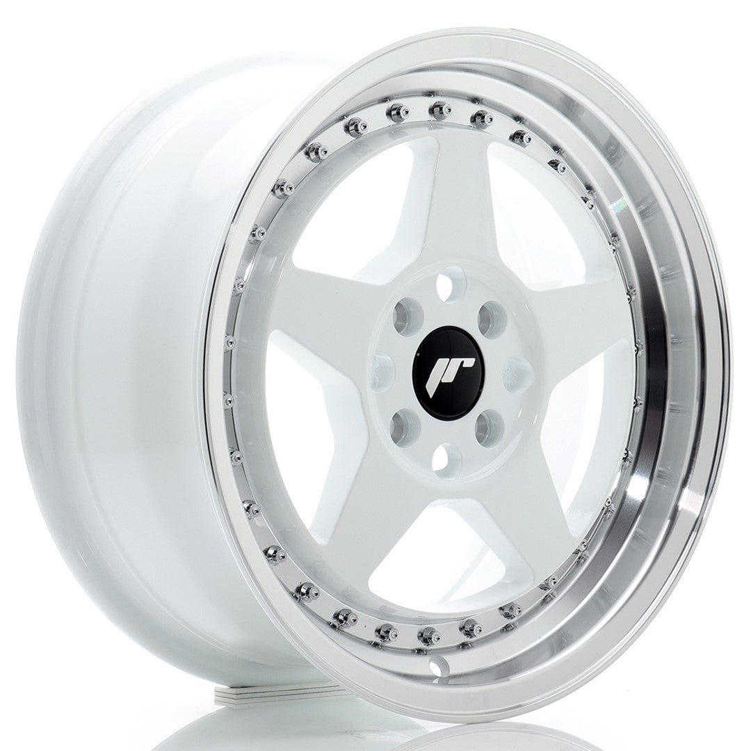 JR Wheels JR616704H3567WL1 JR Wheels JR6 16x7 ET35 4x100 White w/ Machined Lip