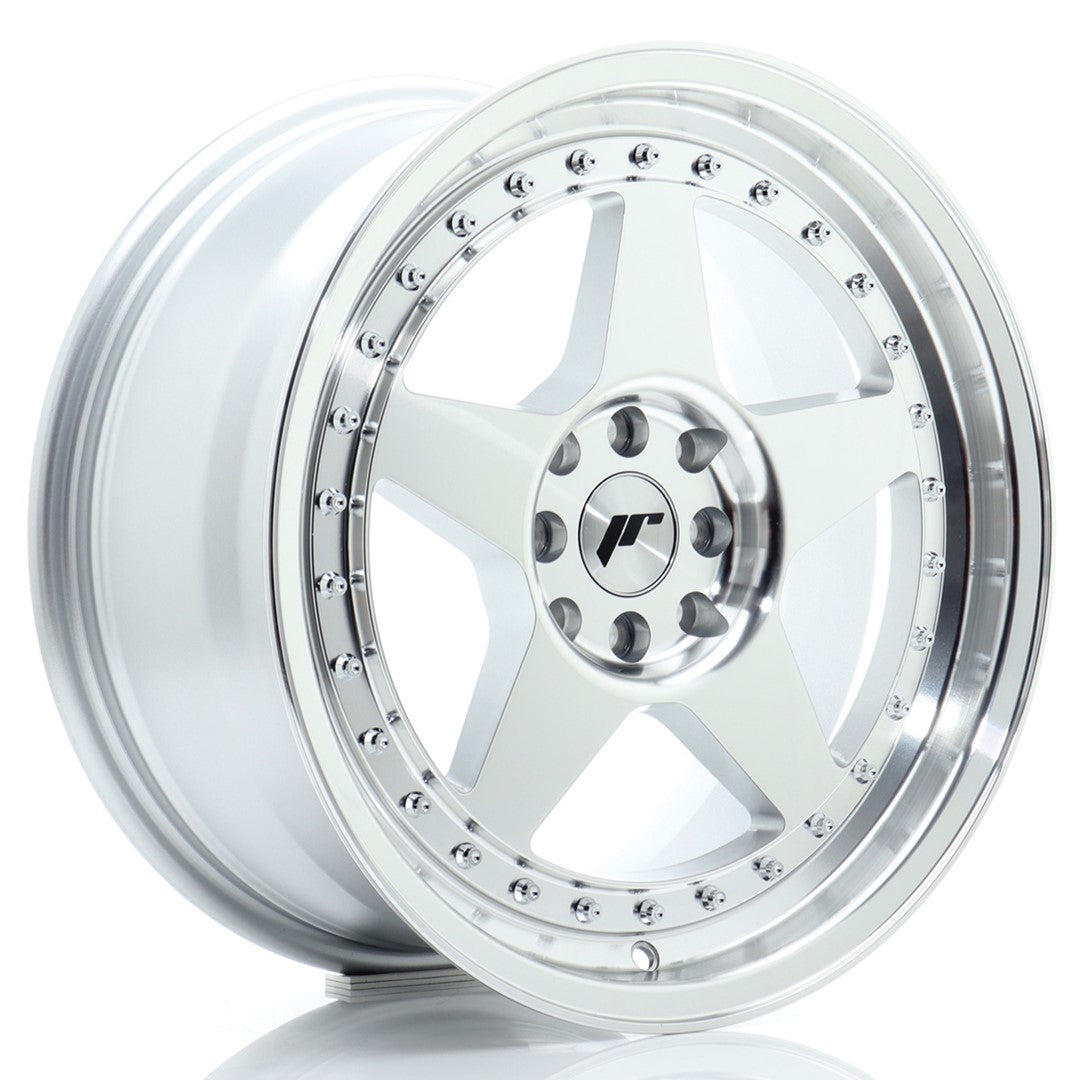 JR Wheels JR6178043567SM1 - JR6 17x8 ET35 4x100/114 Silver Machined Face