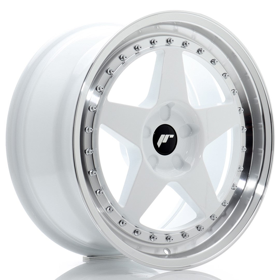 JR Wheels JR61885F15X2072WL1 - JR6 18x8,5 ET20-40 5H BLANK White w/ Machined Lip