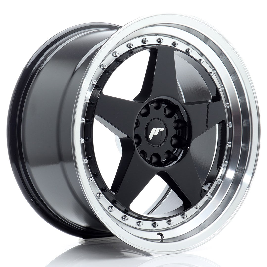 JR Wheels JR61895F2MG2272GBL1 - JR6 18x9,5 ET22 5x114,3/120 Gloss Black w/ Machined Lip