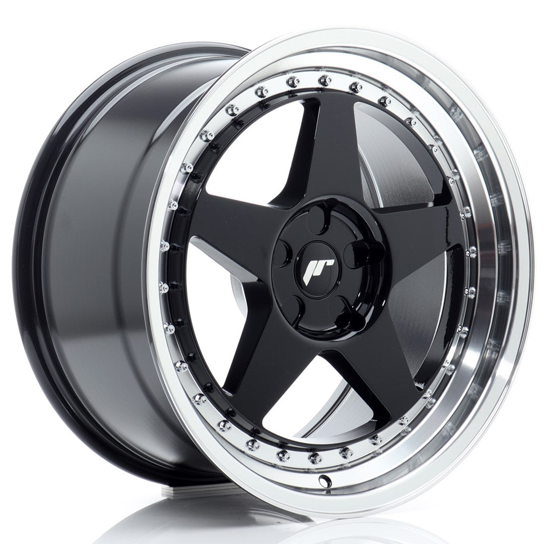 JR Wheels JR61895F25X2072GBL1 - JR6 18x9,5 ET20-40 5H BLANK Gloss Black w/ Machined Lip