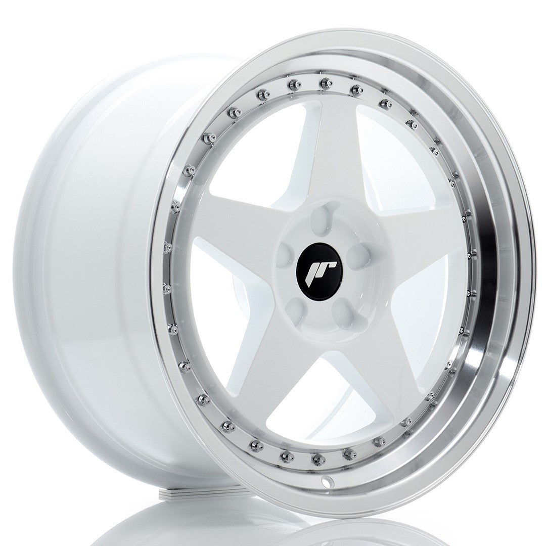 JR Wheels JR61895F25X2072WL1 - JR6 18x9,5 ET20-40 5H BLANK White w/ Machined Lip