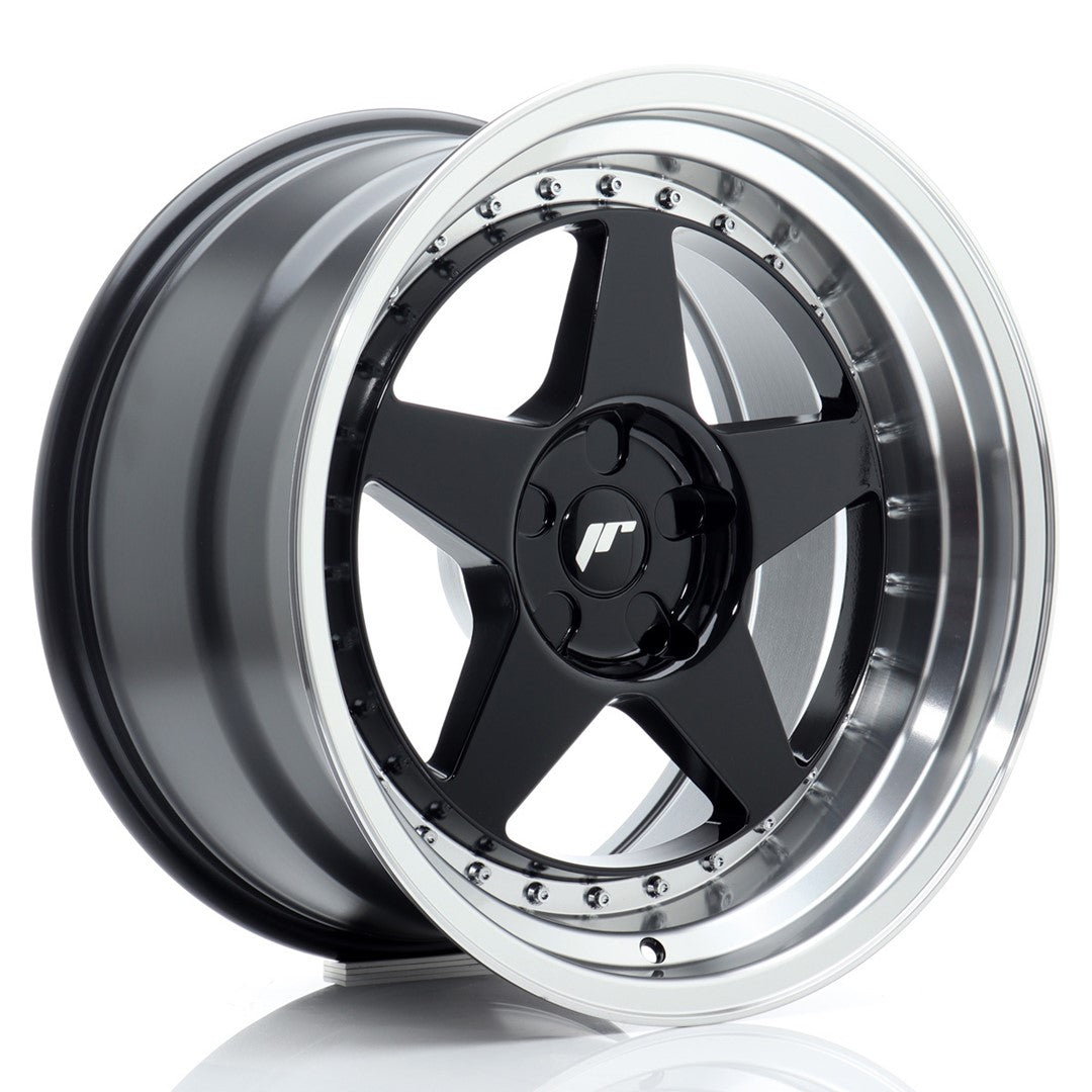 JR Wheels JR61810F35X0072GBL1 - JR6 18x10 ET0-25 5H BLANK Gloss Black w/ Machined Lip
