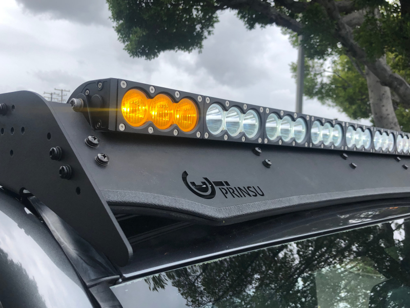 Cali Raised LED Cali Raised Dual Function Amber/White Led Light Bar Prinsu Mounting Bracket Kit - Wire Harness/Tall