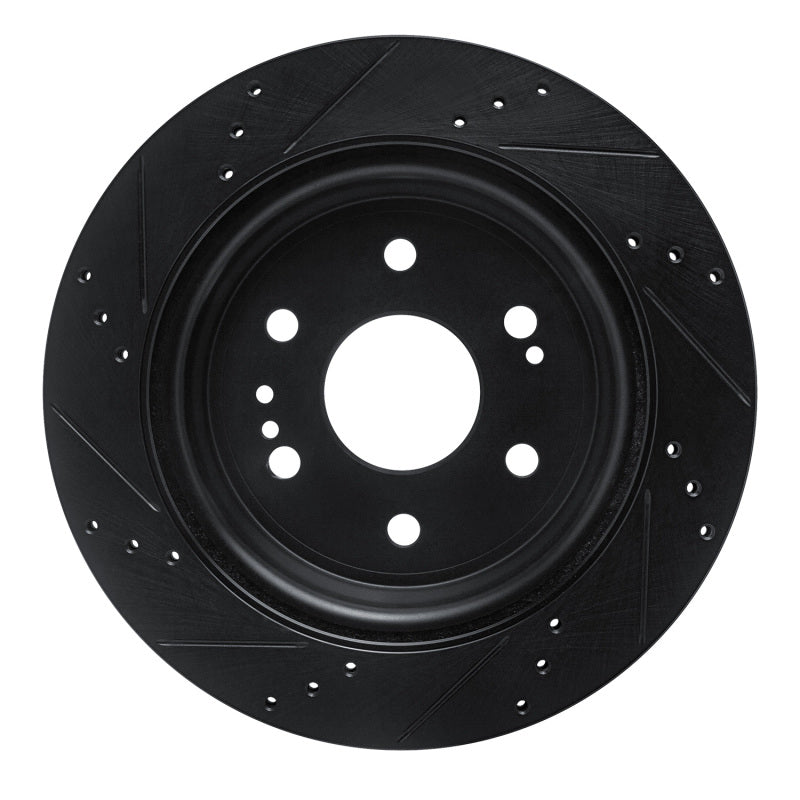R1 Concepts R1 19-25 Cadillac Escalade ESV Rear Right Drilled & Slotted Black Brake Rotor
