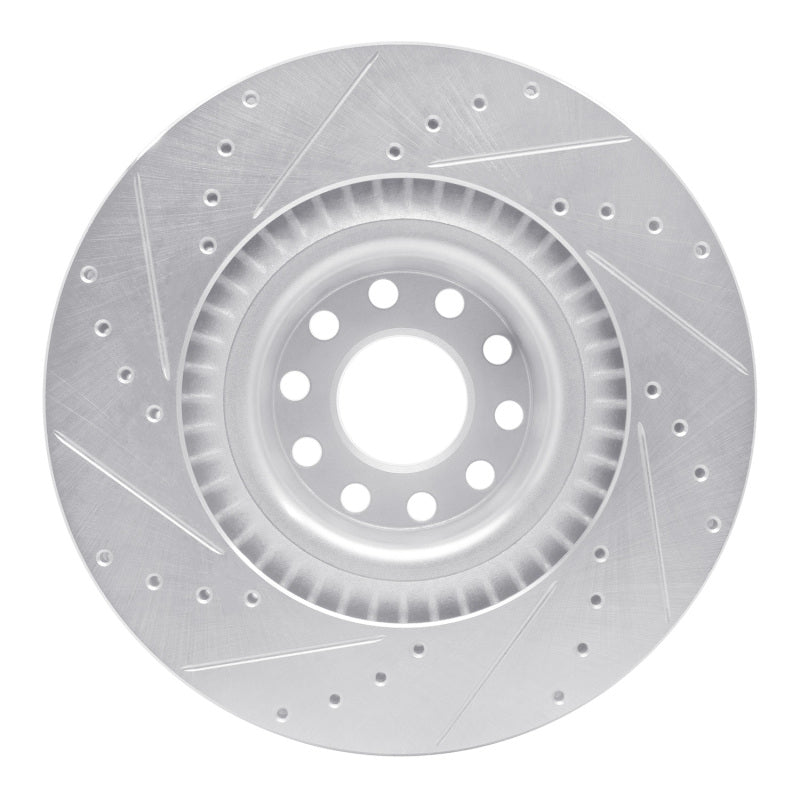 R1 Concepts R1 01-03 Audi S8 Front Right Drilled & Slotted Silver Brake Rotor