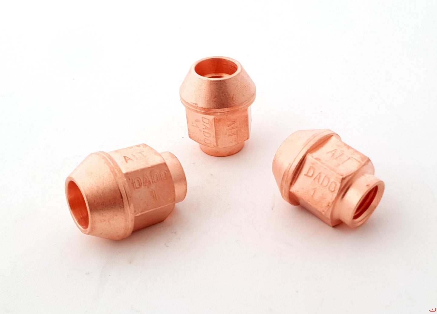 A.I.TECH AIT-DADO-1 STEEL COPPERED NUT 12X1,5, EX 19MM, O.D. 23MM, CONICAL SEAT, TOTAL LENGHT 27MM