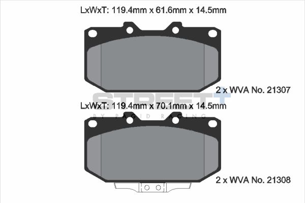 PAGID Racing T8154SP2001 STREET+ Brake Pads
