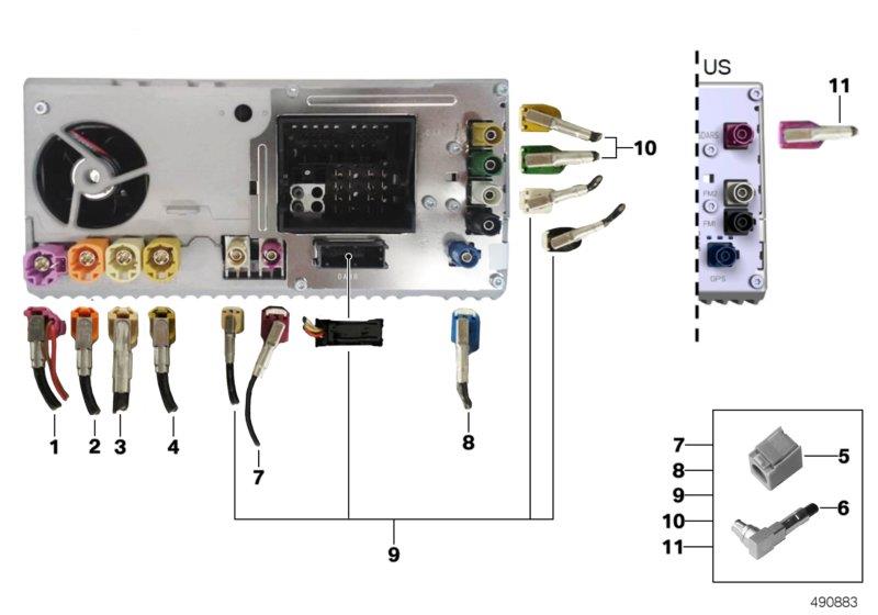 Genuine BMW 61118795775 Connecting Line Headunit Basis - CID