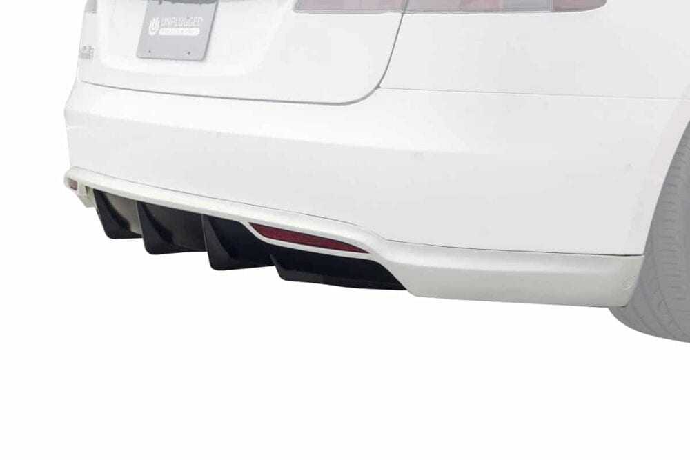 UNPLUGGED PERFORMANCE UP-MS-105-18.1 REAR UNDER SPOILER & DIFFUSER, WHITE WATER PEARL (PPSW) FOR TESLA MODEL S PRE-2016.5