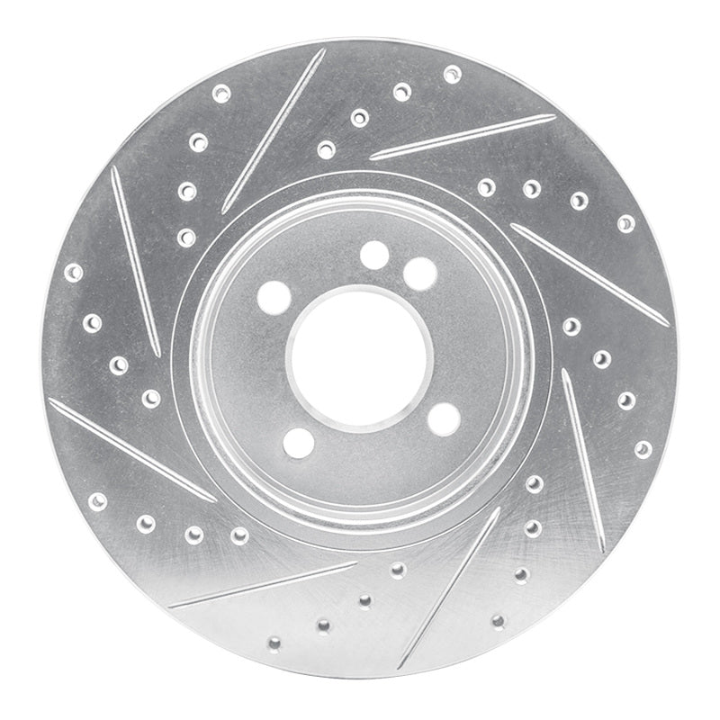R1 Concepts R1 02-06 Mini Cooper (Excl Clubman) Front Right Drilled & Slotted Silver Brake Rotor