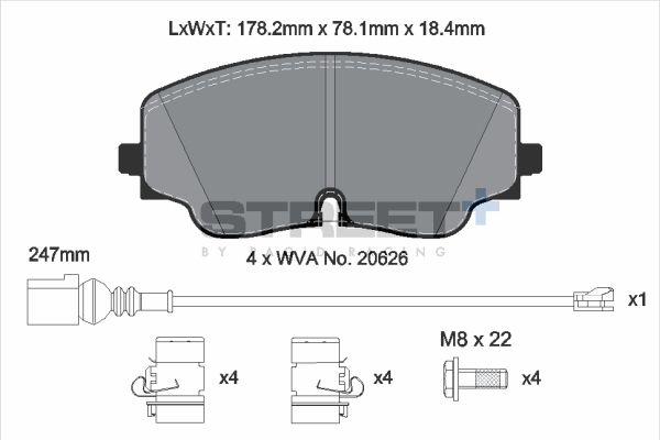 PAGID Racing T8218SP2001 STREET+ Brake Pads