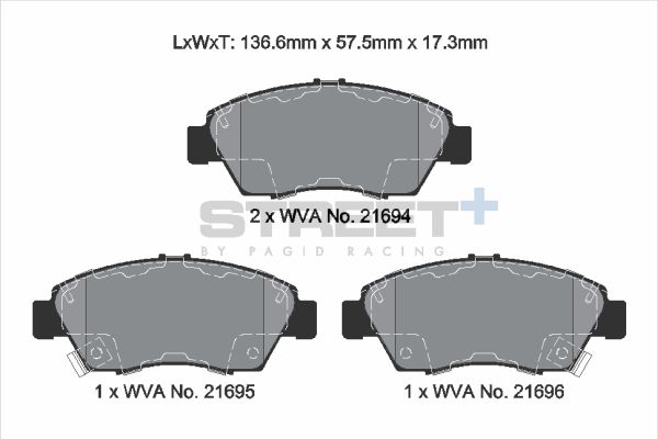 PAGID Racing T8006SP2001 STREET+ Brake Pads