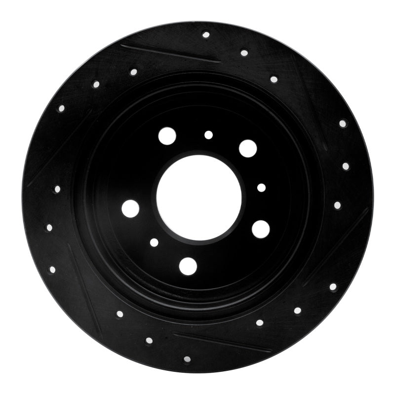 R1 Concepts R1 06-10 Buick Allure Rear Left Drilled & Slotted Black Brake Rotor