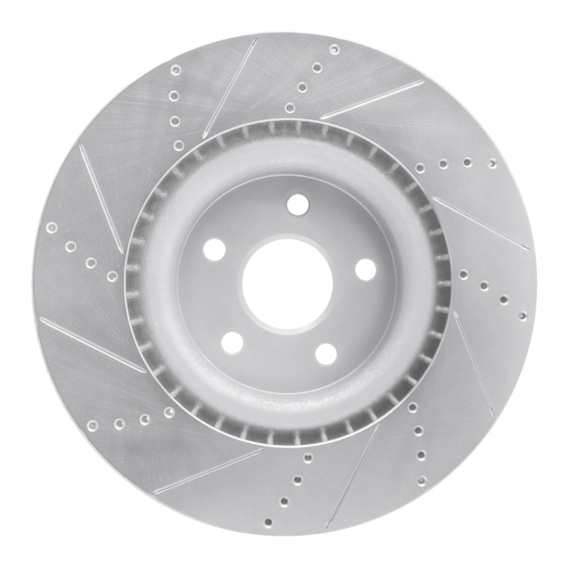 R1 Concepts R1 2012-2025 Dodge Durango Front Right Drilled & Slotted Silver Brake Rotor