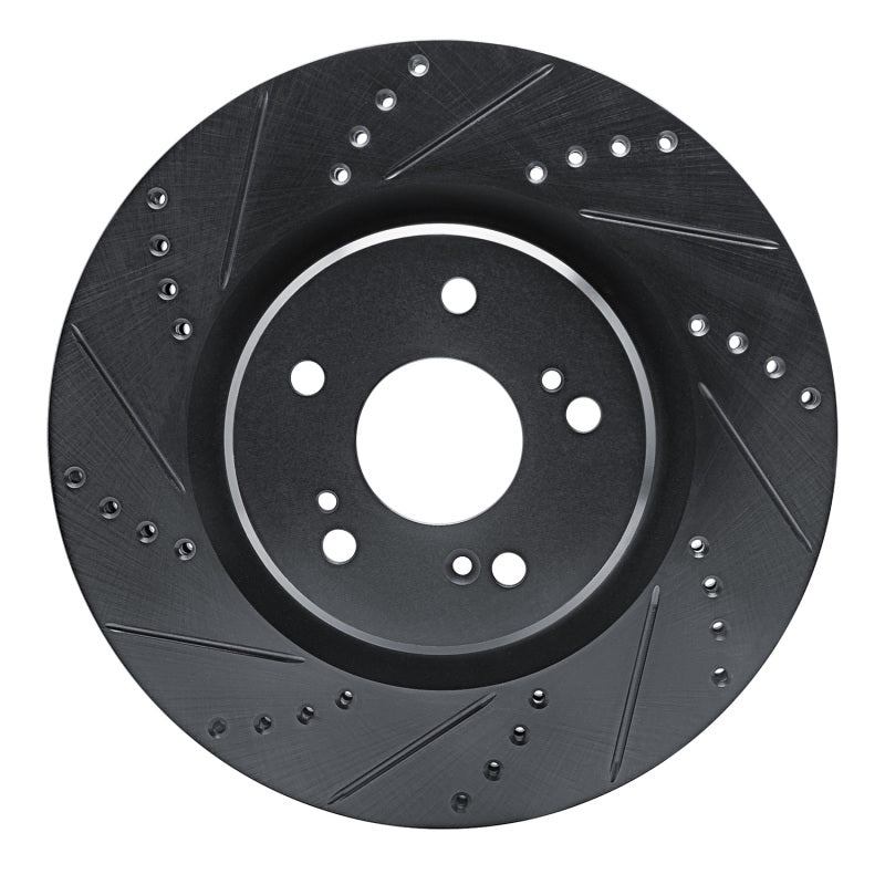 R1 Concepts R1 19-25 Acura RDX Front Left Drilled & Slotted Black Brake Rotor