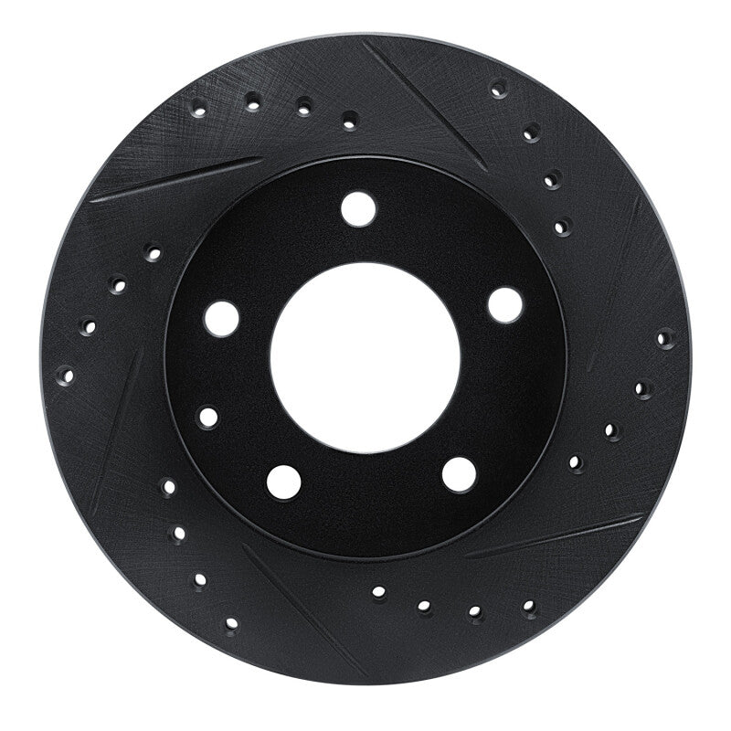 R1 Concepts R1 93-03 Ford Probe Front Right Drilled & Slotted Black Brake Rotor