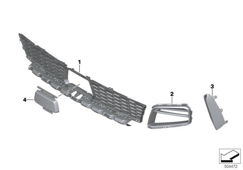 Genuine BMW 51115A0A885 Trim on Grill, Side, Left