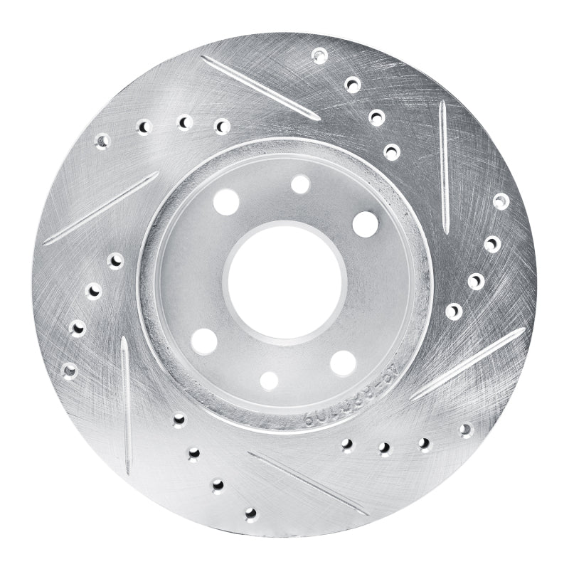 R1 Concepts R1 94-00 Kia SPECTRA Front Left Drilled & Slotted Silver Brake Rotor