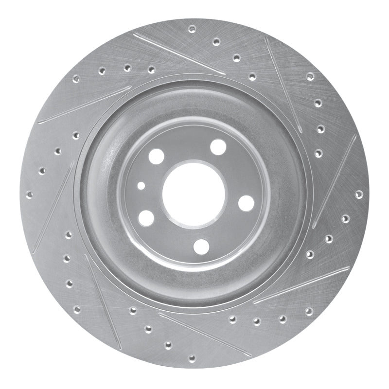 R1 Concepts R1 16-26 Polestar Polestar 2 Rear Left Drilled & Slotted Silver Brake Rotor