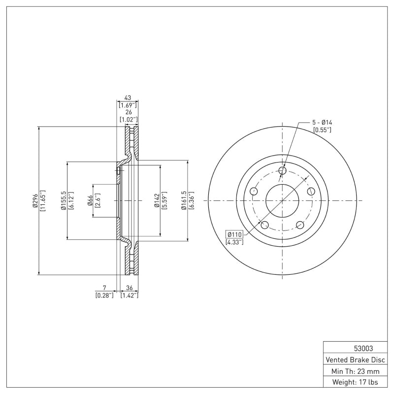 DFC 04-12 Chevrolet Malibu Front Brake Rotor