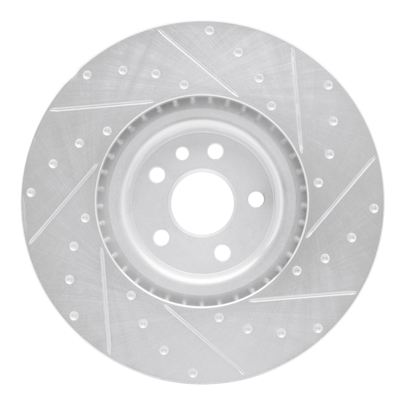 R1 Concepts R1 18-20 Jaguar E-Pace Front Left Drilled & Slotted Silver Brake Rotor