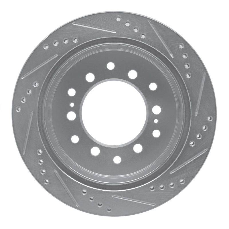 R1 Concepts R1 01-09 Lexus GX470 Rear Left Drilled & Slotted Silver Brake Rotor