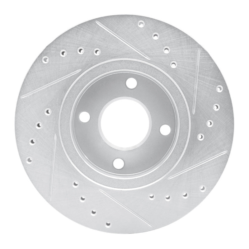 R1 Concepts R1 98-04 Ford CONTOUR Front Left Drilled & Slotted Silver Brake Rotor