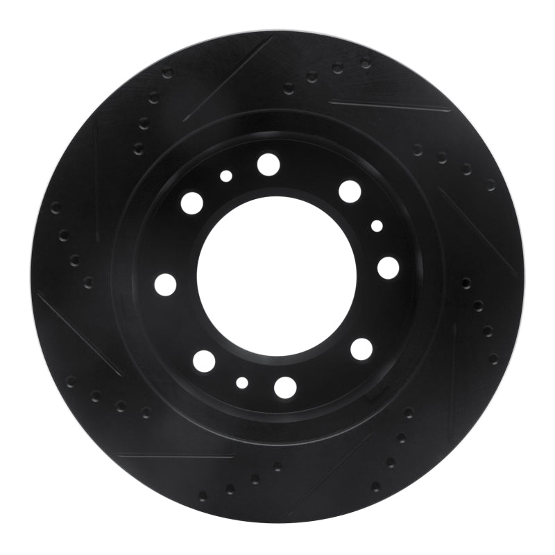 R1 Concepts R1 06-11 Cadillac DTS Front Right Drilled & Slotted Black Brake Rotor