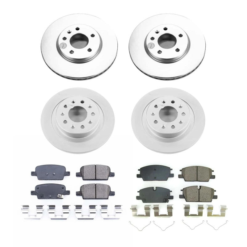 PowerStop Power Stop 2021 Chevrolet Malibu Front & Rear Z17 Coated Brake Kit
